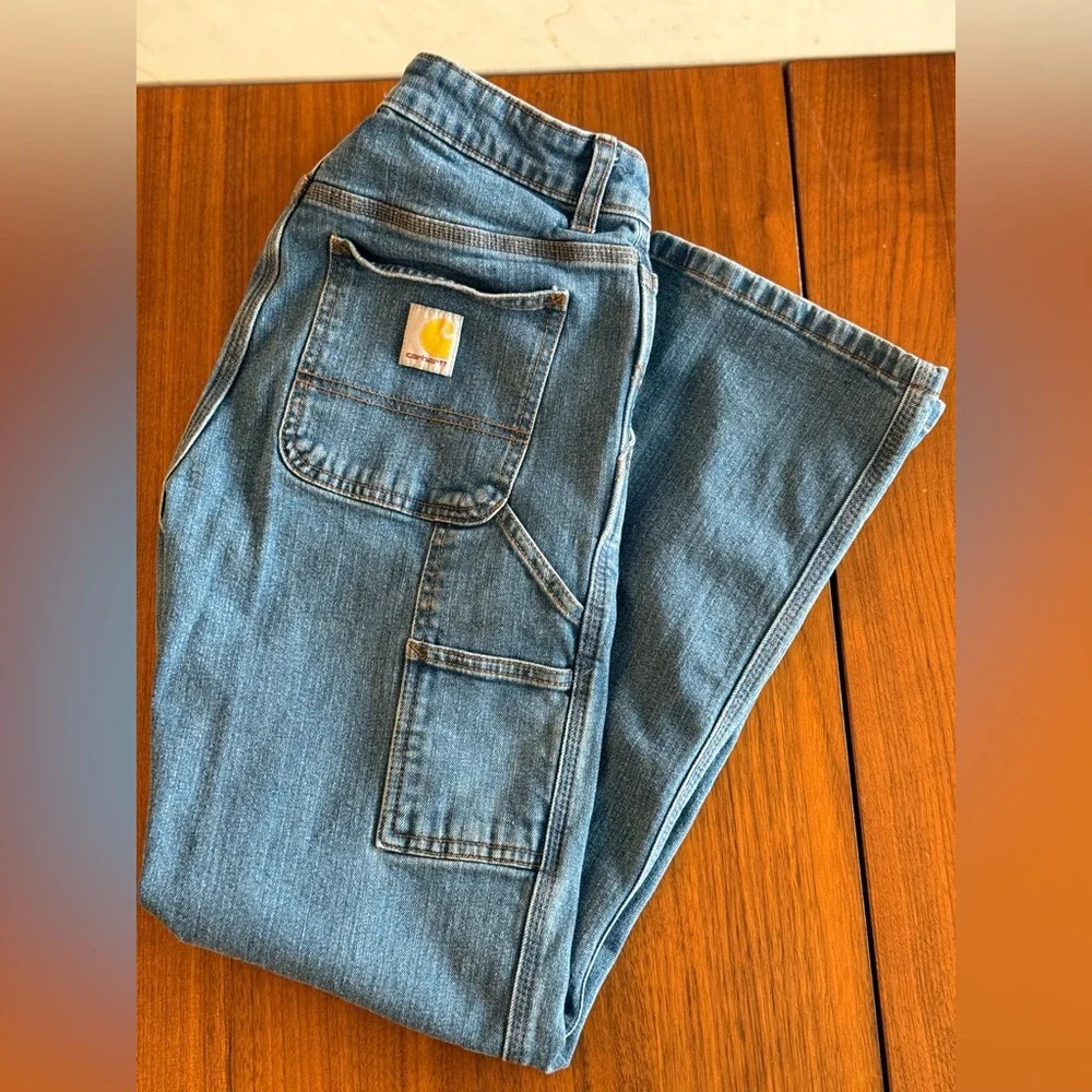 Carhartt Boys’ Denim Dungaree Pants - Picture 1 of 4